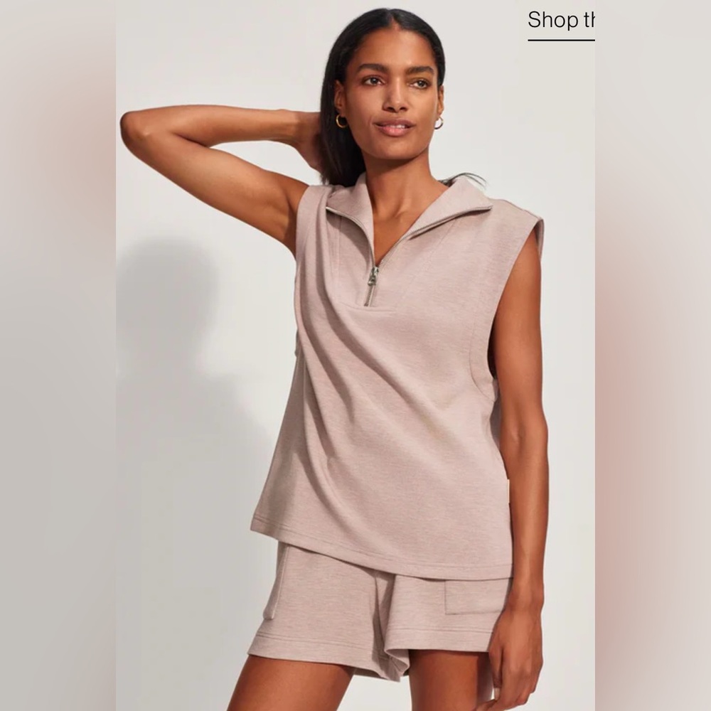 NWT Varley Magnolia Sleeveless Half Zip Tank